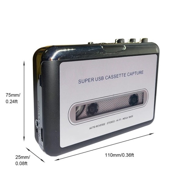 USB Kassett Capture Radio Player Portable USB Kassett Tape to MP3 Converter
