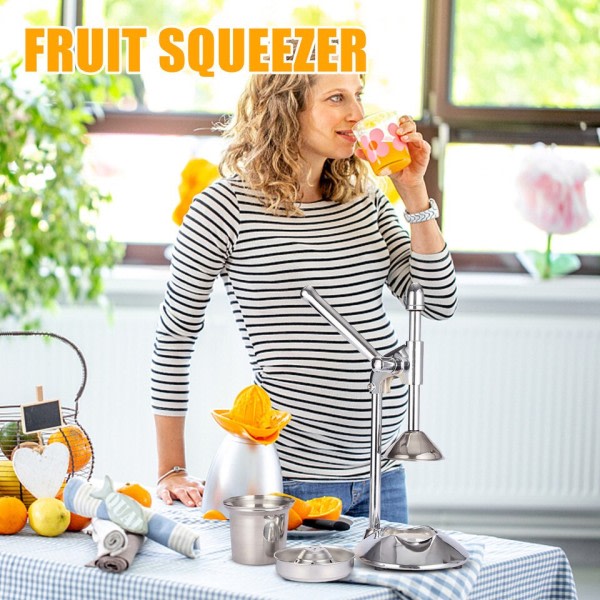 Hand Press Juicer Maskin Professionell Citrus Juicer Hand Press Citrus Squeezer Machine Rostfritt Stål Citron Juicer