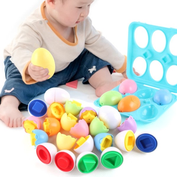 6 biter Baby Smart Egg Montessori Pedagogisk Leker For Barn