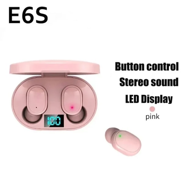 Bästa kvalitet TWS E7S Trådlösa Hörlurar E6S Bluetooth Hörlurar HIFI  Ljud Headset Sport vattentäta Hörsnäckor För Alla Smartphones