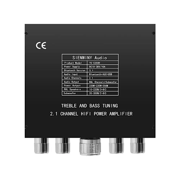 2.1 Kanal BT5.1 Forsterker Tavle TPA3251 220Wx2+350W Høyeffekt Subwoofer Forsterker Tavler