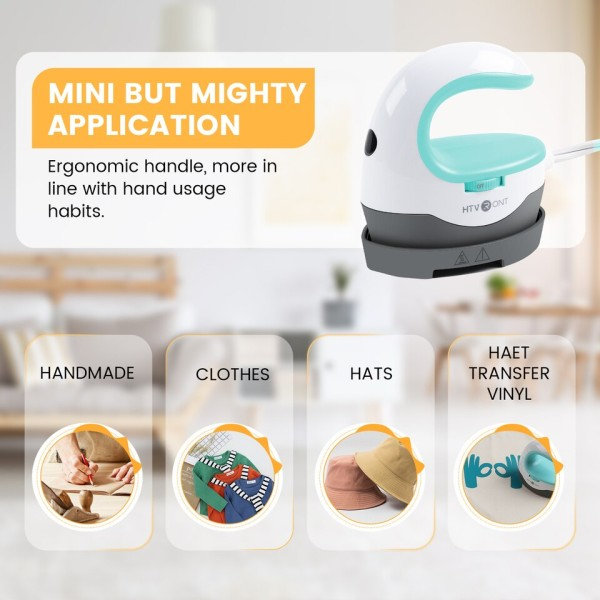 2nd Gen Portable MINI Heat Press Machine DIY Auto Easy Heating Transfer Iron HTV för Kläder Väskor Skor Hatt T-shirts