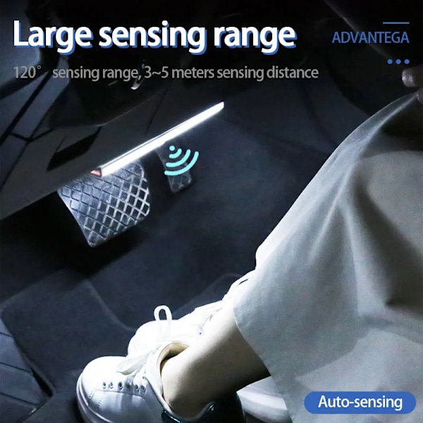 15 cm Bil Sensor Lys for Gulv Koffert hette USB Oppladbar Automatisk Induksjon Lys Bar