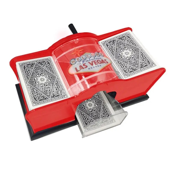 2 Decks Hand Cranked Poker Card Shuffler Batteri Casino Spil