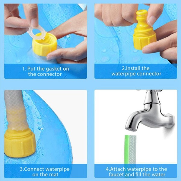 150*150cm Kjæledyr Sprinkler Pad Leke Kjøling Matte Svømmebasseng Oppblåsbar Vann Spray Pad Matte Kar