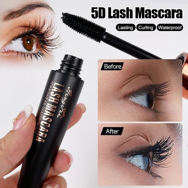 Vattentät Rimel 4D Side Fiber Fransar Mascara Förlänger Ögonfransar Tillväxt fransar