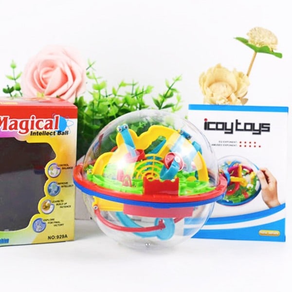 100 Step 3D Magic Maze Intellect Pall Labyrinth Sphere Globe Lelut Lapsille Koulutus Aivot Testeri