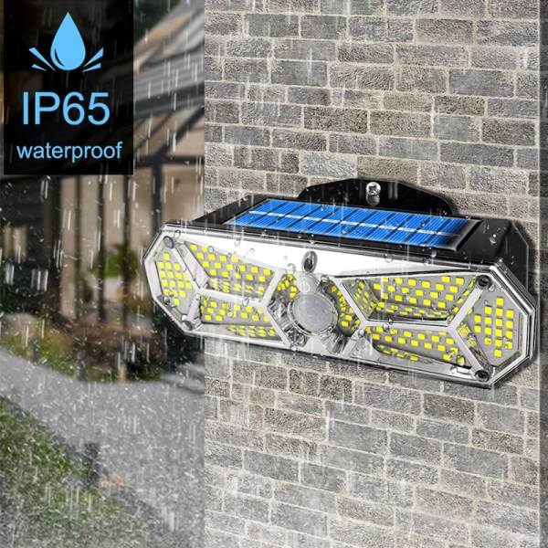 Sol Lys Udendørs Bevægelse Sensor 158LEDs IP65 Vandtæt Super Bright Solar Trådløs Væg Lampe
