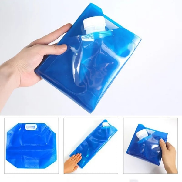5L /10L 2 bitar Utomhus Bärbar Vikbar Vatten påse Resor Camping Plast Stor Kapacitet Vatten Förvaring påsar för olika vätskor