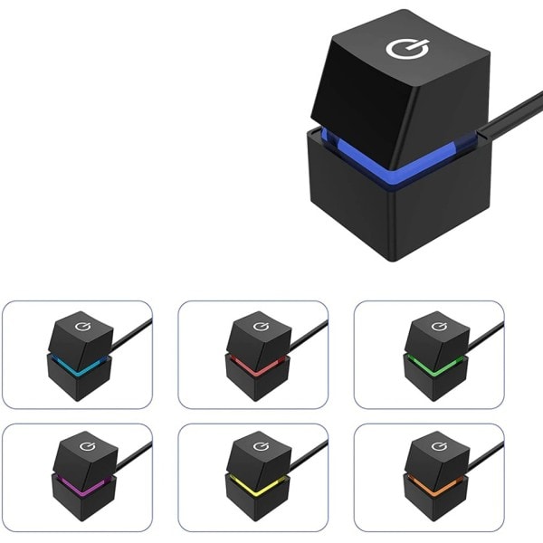 LED Lights Computer Desktop Switch PC Bundkort Ekstern Start Power On/Off Knap Forlænger kabel