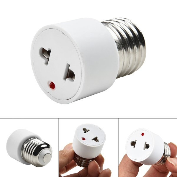 E27 Glödlampa Till US/EU Plug Light Fixtur Glödlampa Bas Lampa Sockel Adapter Konvertera