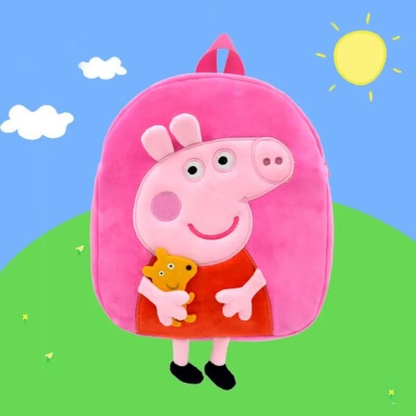 Peppa Gris Barn Plysj Ryggsekk George Barnehage Ryggsekk Tegneserie Skulder veske