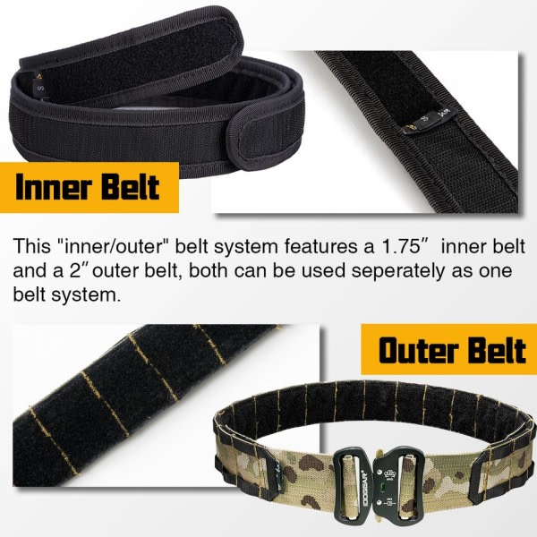Tactical 2 Inch Combat Belt  Quick Release Spänne Jakt Utomhus Sport Her Bälte