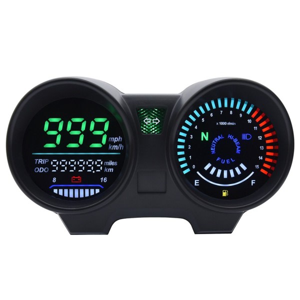 Speedometer Digital Dashboard LED Elektronikk Motorsykkel RPM Måler