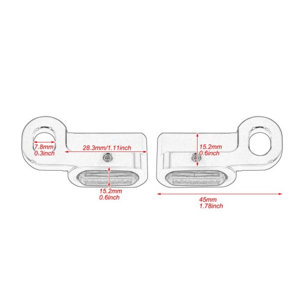Motorcykel 2STK Mini LED Lampe Vending Signal Rav Lys