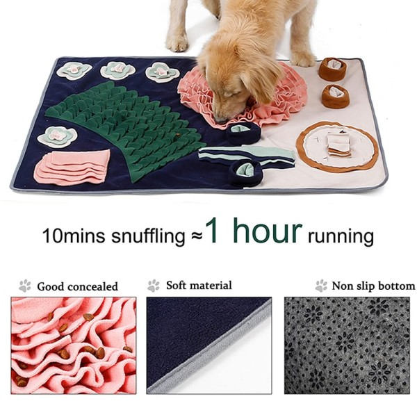 Snuffle matte for hunder interaktivt fôring lek med sklisikker bunn pad hund godbiter fôring matte