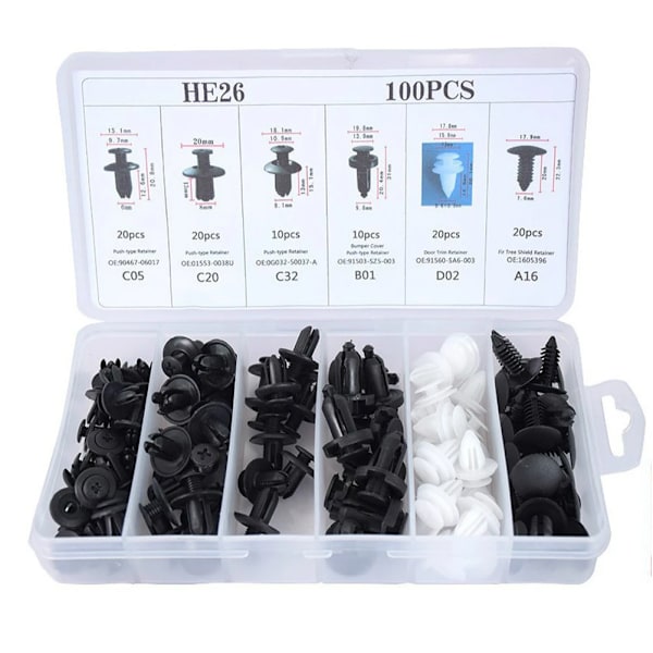 Hög kvalitet Auto Fästmedel Klämma Blandat Bil Kross Push Retainer Pin Nit Stötfångare Dörr Trim Panel Fästelement Kit