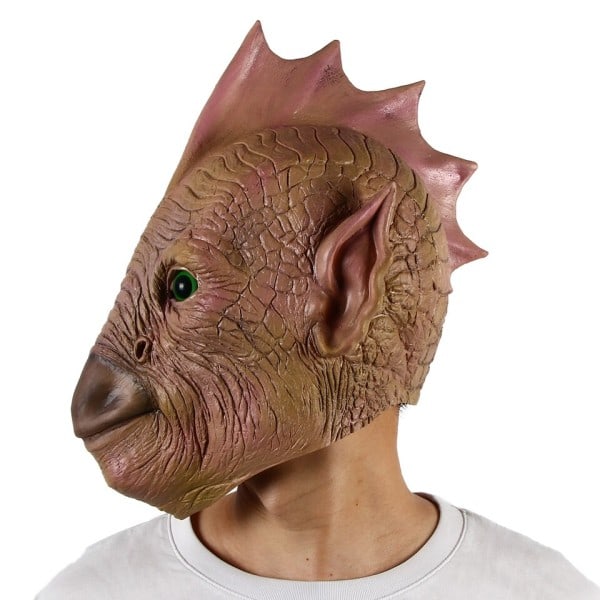 Brun Fisk Man Djur Mask Skrämmande Monster Halloween Cosplay Fancy Klänning Fest Dräkt