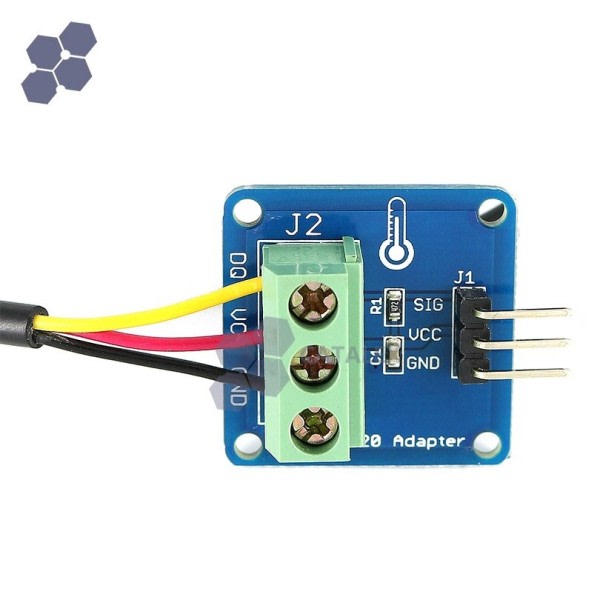 Vattentät DS18B20 Temperatur Sensor (100cm) + DS18B20 Adapter Modul Kompatibel
