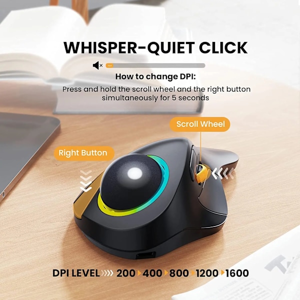 ProtoArc Wireless Index Finger Trackball Mus