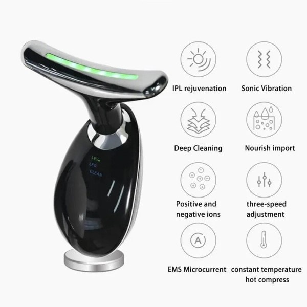 Ansigt skulptur enhed elektrisk ansigt massage med 45-graders magnetisk termisk hals ansigt opstrammende enhed dobbelt hage reducer