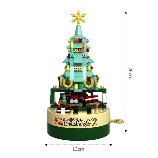 God jul belysning träd byggnad klossar tegelstenar kreativ musik lådor dekoration
