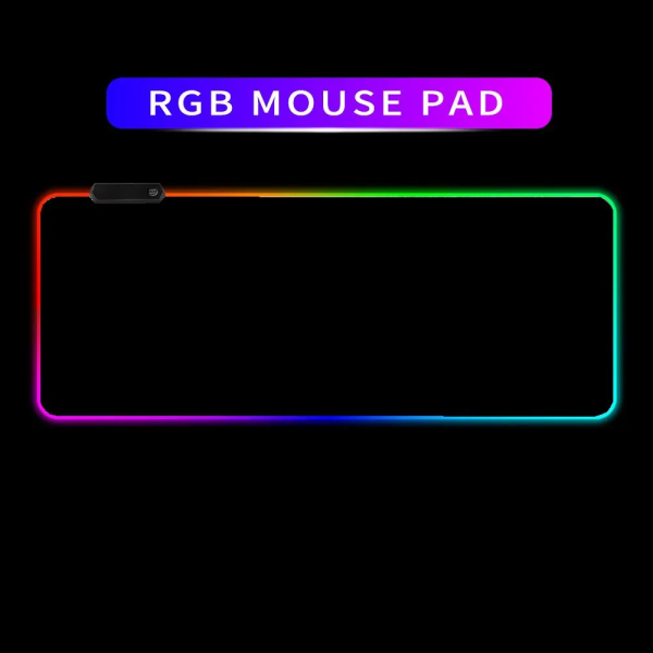 RGB Luminous Pure Black Hiirimatto Paksutettu Hiiri Pad Suuri pöytä Pad