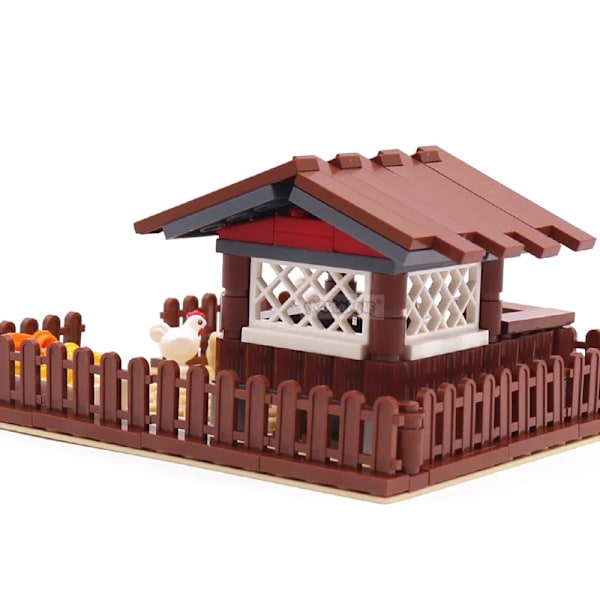 138 stykker Gård Kylling Bygning Klodser Klassisk Bygning MOC Mursten Samling Hus Model Kit Børn Jule Legetøj