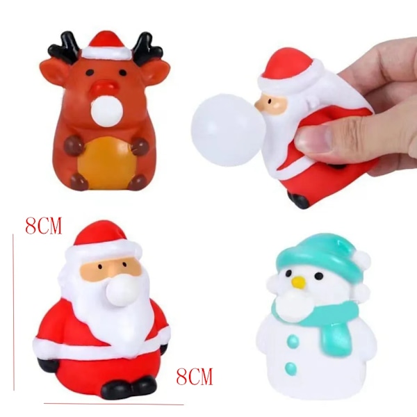 Jul leksaker anti stress bollar tomten snögubbe älg dekompression kläm sensoriska leksaker