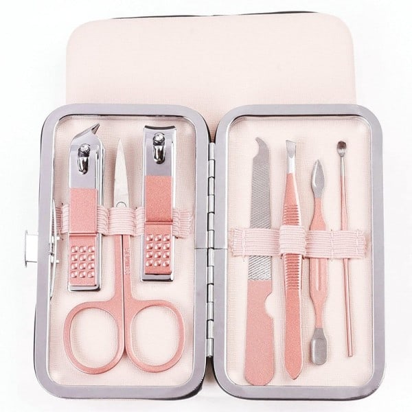 7 st set proffs manikyr set rostfritt stål hög kvalitet nagelklippare nagelkonst kit