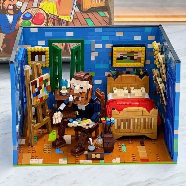 Van Gogh Starry Nat  Beethoven Klaver Einstein Bygge Klodse Hjem Dekoration Legetøj