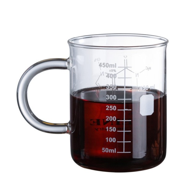 450ml Dobbel Vegg Krus Glass Beger Melk Frokost Kaffe Kopp Høy Temperatur Resistent Målekopp