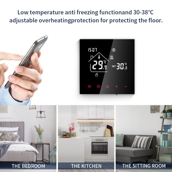 Smart termostaatti Wifi Tuya lämmin sähkö lattia lämmitys lämpötila säädin