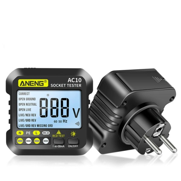 Digital Display Ström Socket Tester Voltmeter Portabel ABS Plast Polaritetsdetektor Test Verktyg