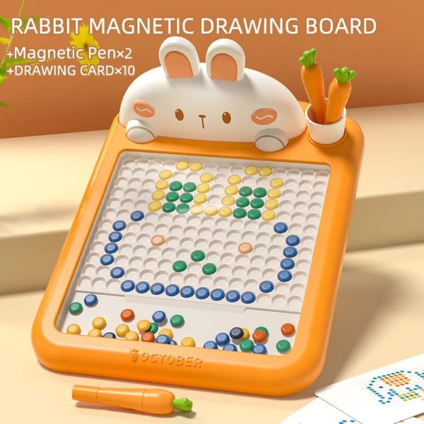 Kanin magnetisk tegning brett gulrot magnet penn barn gjenbrukbar tegning leker