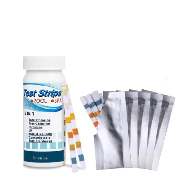 Simning Pool PH Test Papper Rester Klor Värde Alkalinitet Hårdhet Test Strip