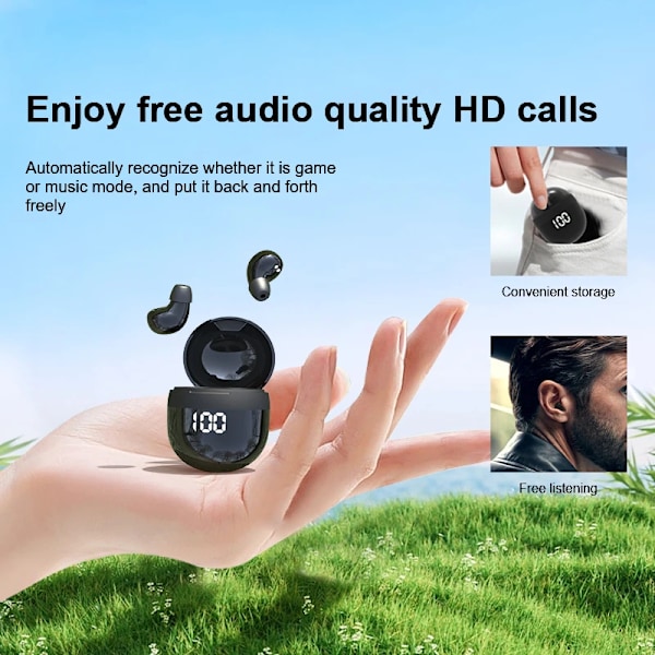 mini hörlurar trådlösa bluetooth hörlurar sleep headset med mikrofon brusreducering tung bas öronsnäckor