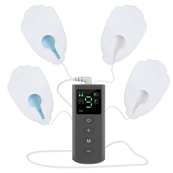 4 Modes TENS EMS Muskel Stimulation Kropsmassager Smertelindring 4 Elektrode Pads Elektrostimulator