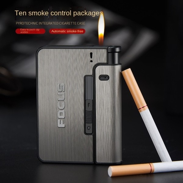 Bærbar automatisk cigaret etui metal cigaret æsker 10 stk cigaret holder etui ikke lettere gadget