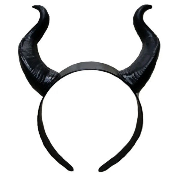 Kvinnor Svart Drottning Häxa Demon Horns Huvudband Cosplay Djur Antilop Devil Huvudbonad