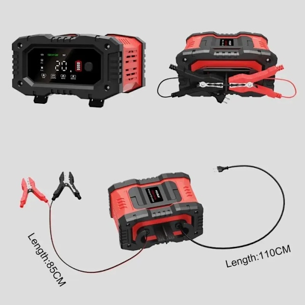 20A Bil Motorcykel Batteri Oplader 24V Smart Oplader