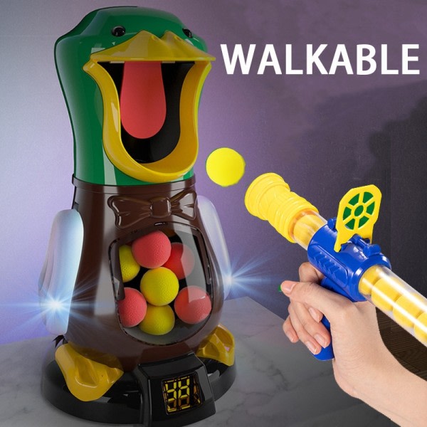 Funny Air Powered Safety Soft Bullet Gun Hit Me Hungry Shooting Duck Electronic Game Target Bullet Leker