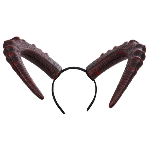 Gootti Halloween Cosplay hius asusteet realistinen musta punainen pitkä devils sarvi pääpanta