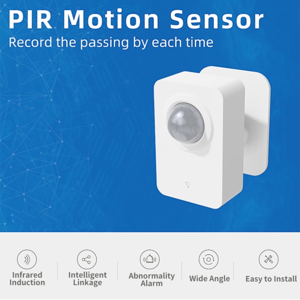 PIR Motion Sensor WiFi for Smart Life Infrarød Passiv Deteksjon, Sikkerhet Alarm System Detektor