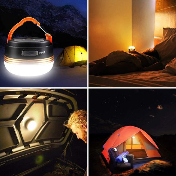 USB Genopladelig Bærbar Lommelygte 1800mAh Camping udstyr Lys LED Lantern Bord lampe