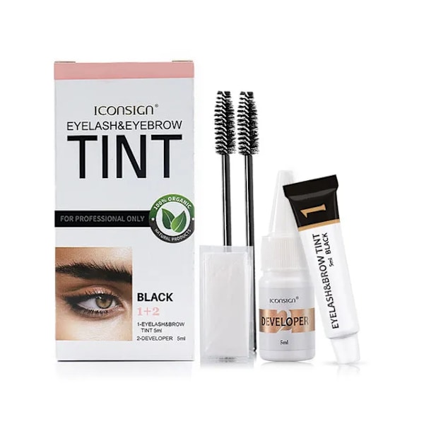 Øyenvippe & Øyenbryn Farge Tint Kit Vannfast 15 Min Rask Farge Brow Enhance Brow Farge Vippe Langvarig Permanent Sminke Verktøy