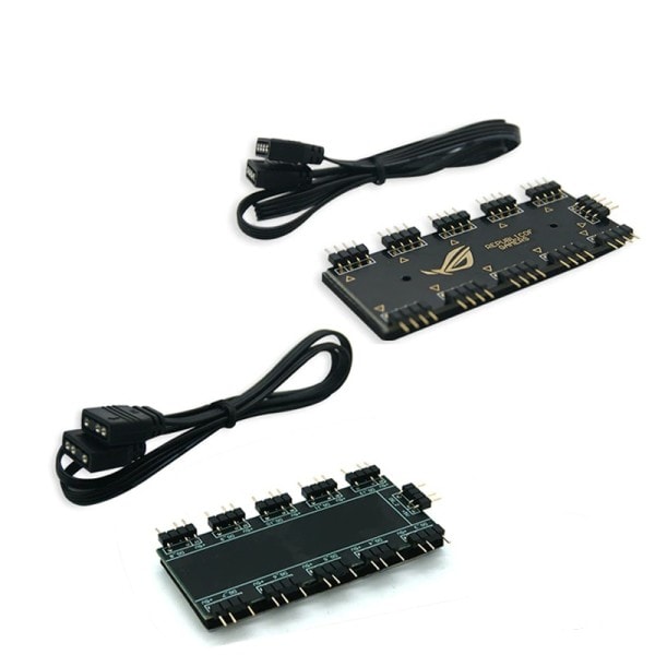 RGB SYNC Splitter, 12V 4Pin RGB / 5V 3Pin ARGB SYNC HUB Transfer Förlängning kabel