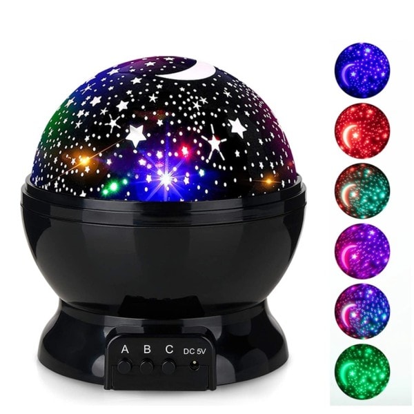Stjerne Projektor Lampe LED Natt Lys Baby Dekor Roterende Barnehage Måne Galaxy Projektor