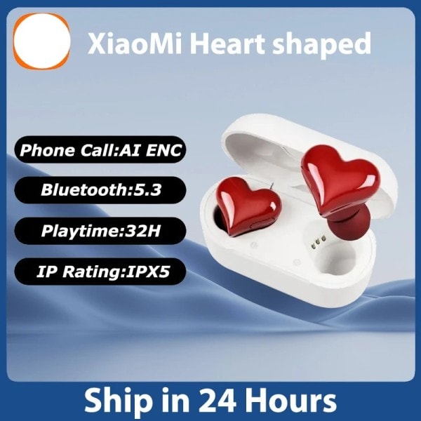 Bluetooth 5.3 Trådlösa Hörlurar Hjärta Shaped Hörlurar kvinna Hörlurar Hög Kvalitet Hjärta Hörsnäckor