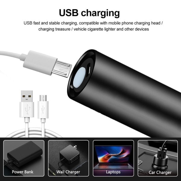 3W Mini 365nm UV Lommelygte Ultraviolet Sortlys USB Genopladelig Lilla Linternas Tæppe Kæledyr Urin Detektor